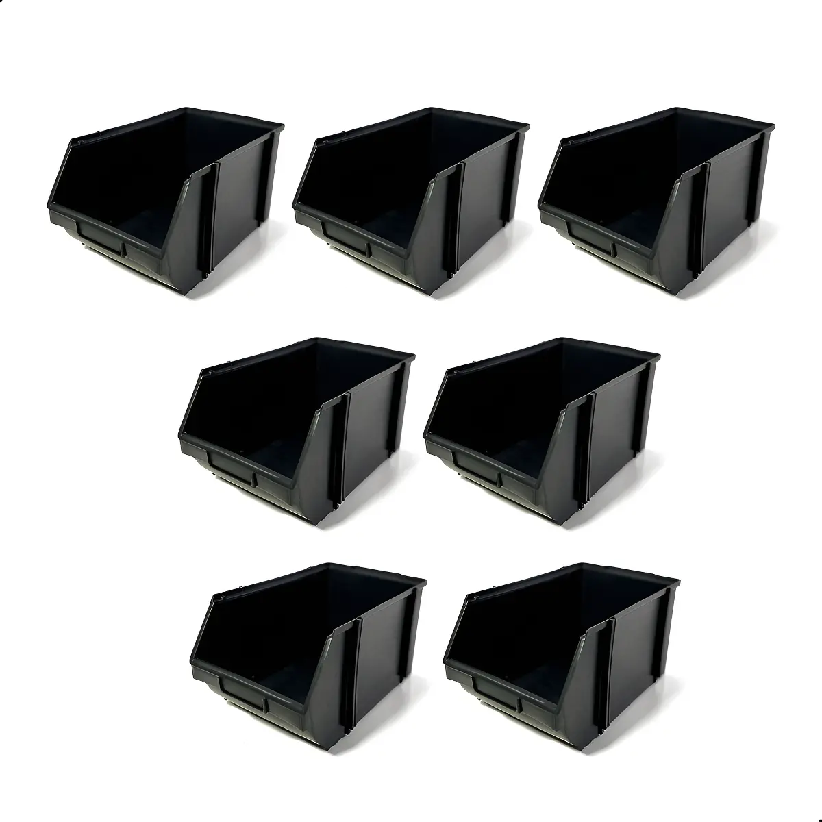  Kit 6 Caixas Bin Num 5 Gaveteiro Organizadora Estante Preta
