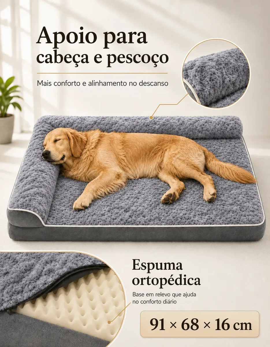 Cama Cachorro Grande Caminha Pet Porte Medio Colchao Lavavel