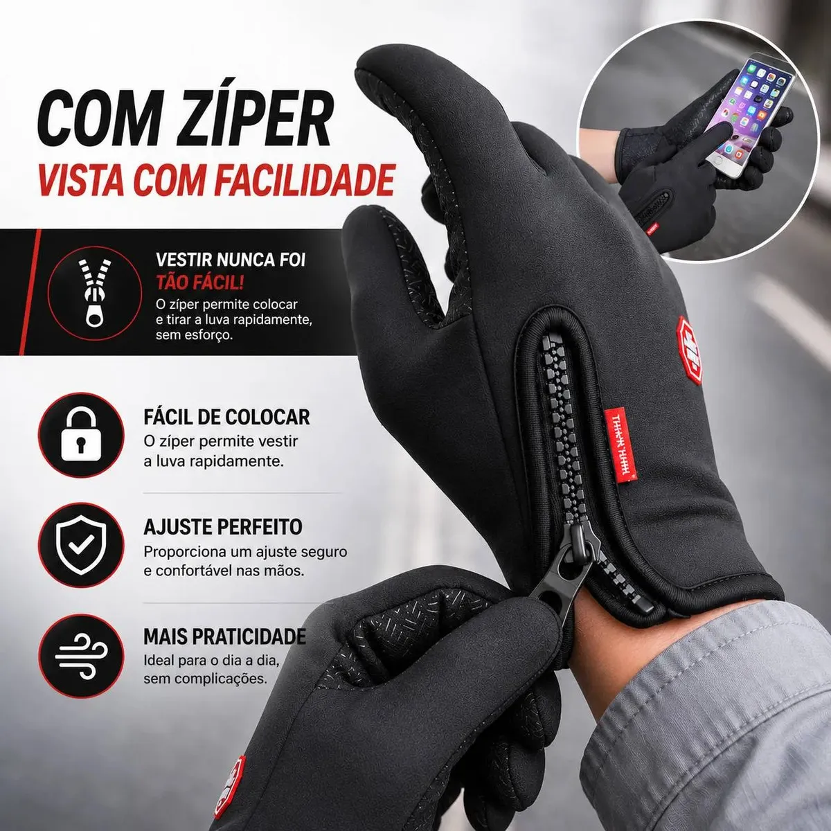 Luva Motoqueiro Touch Screen Motoboy Moto Inverno Marca Lavins