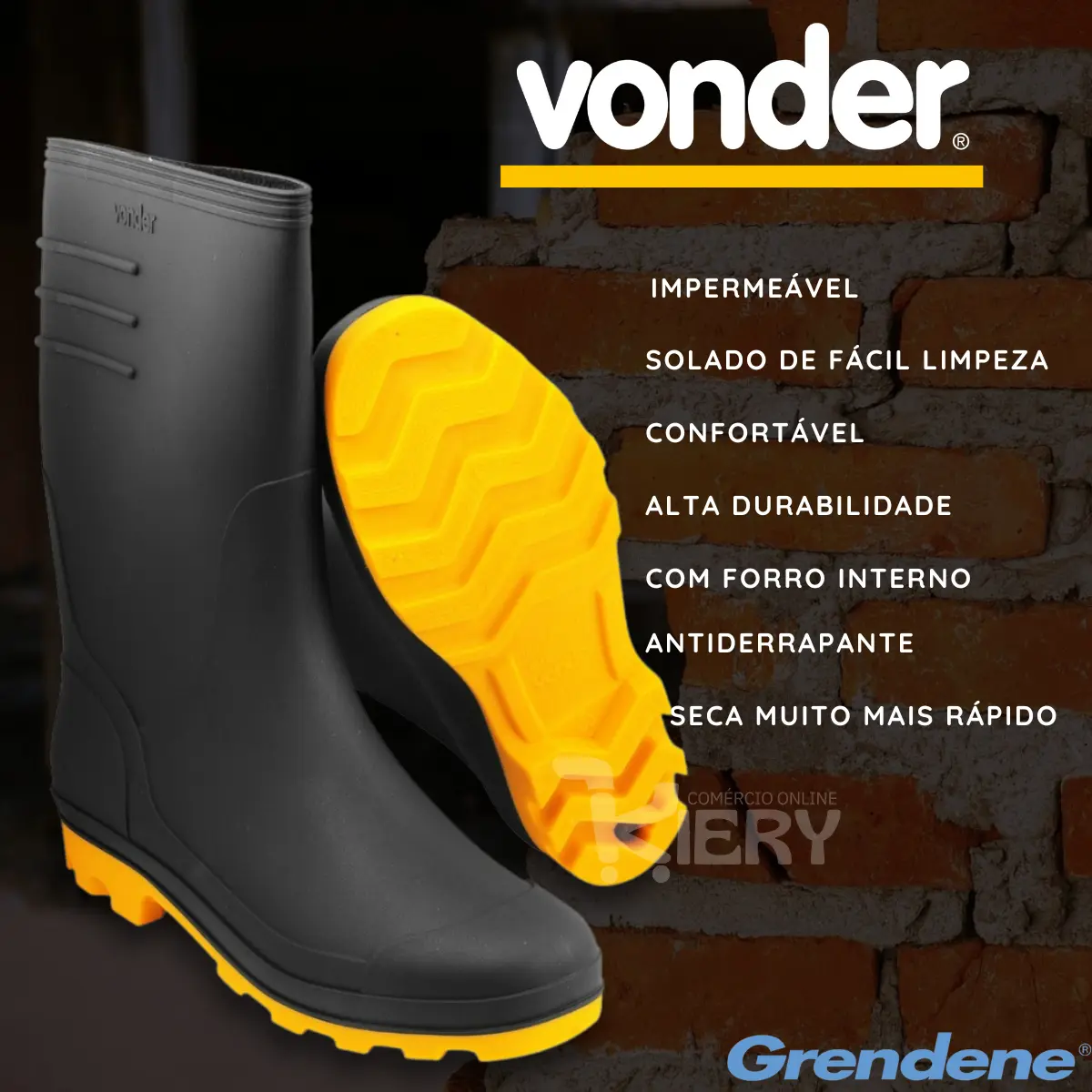 Bota Galocha Pvc Forrada Impermeável Super Leve