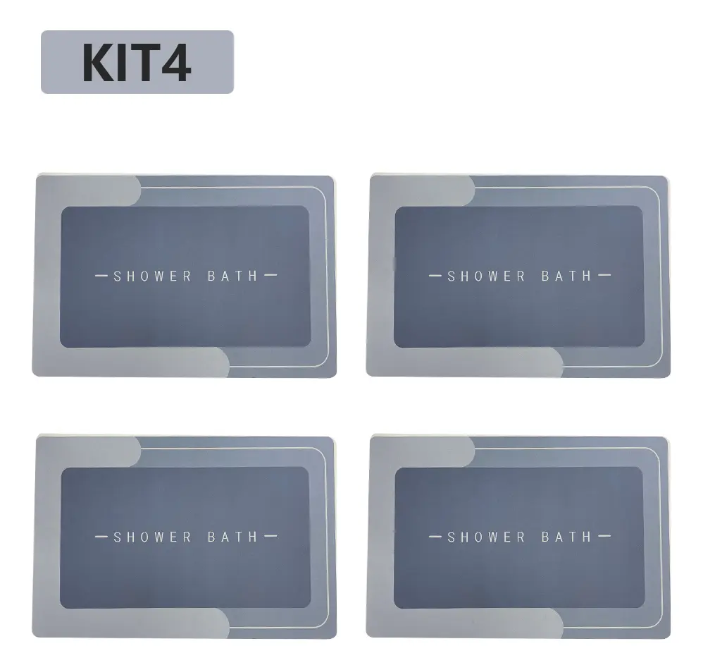 Kit4 Tapetes para Banheiro Tapete Mágico Ultra Para Absorção