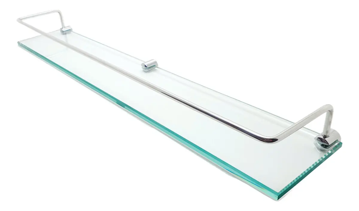 Prateleira Vidro 60cm Porta Shampoo Banheiro Mons Shop Incolor