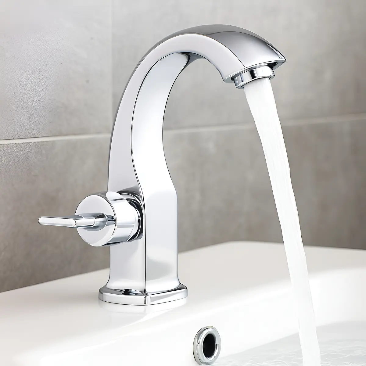 Torneira Para Banheiro Inox Lavatório Metal Soment Água Fria