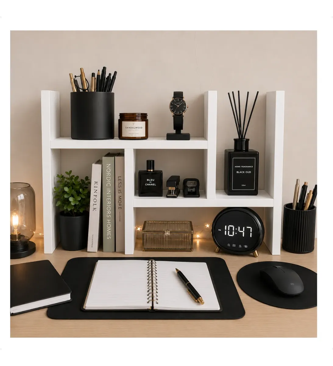Nicho Organizador Ajustável Mdf De Mesa Decoração Quarto