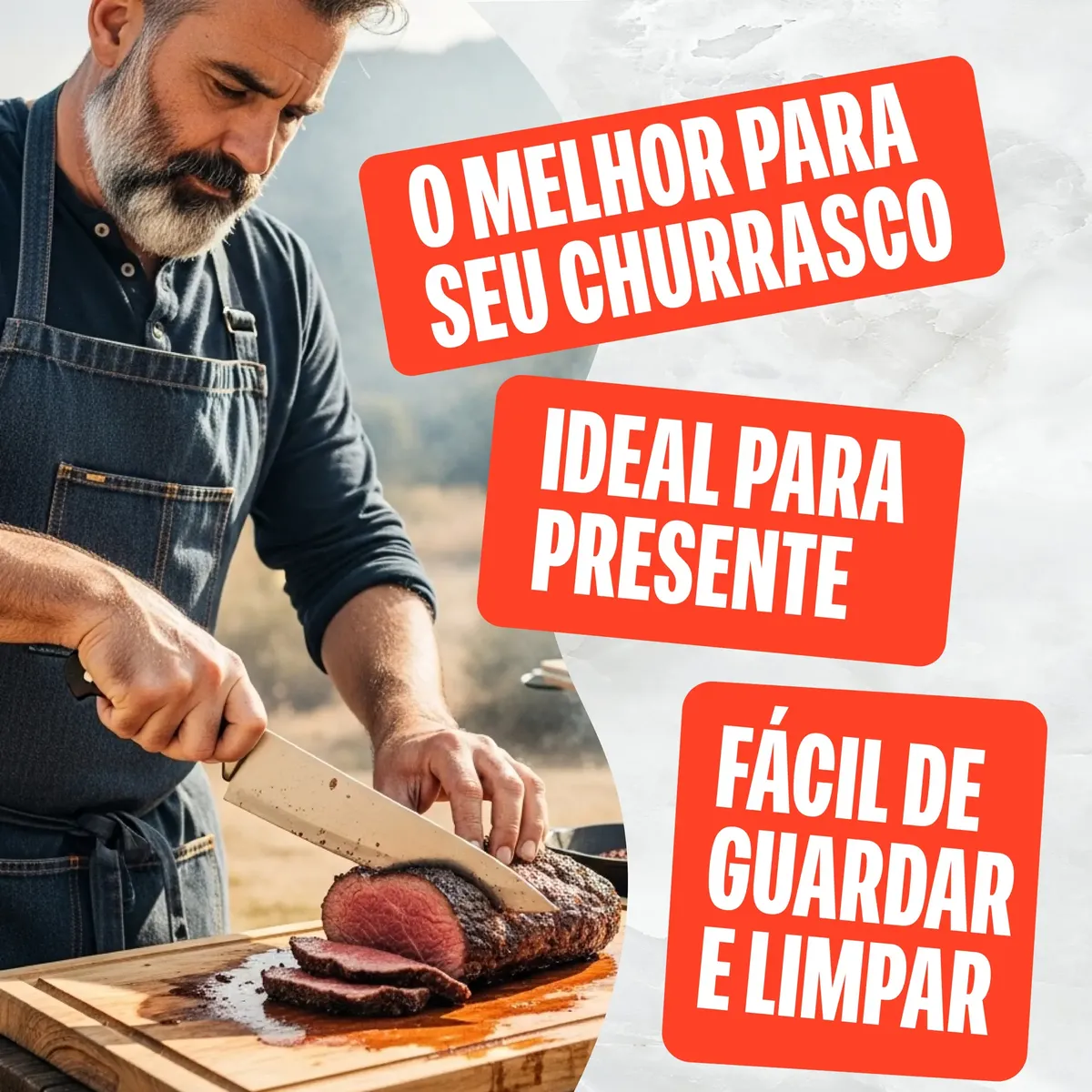 Tábua Corte Carne Churrasco Servir Moderna Grande Com Cabo