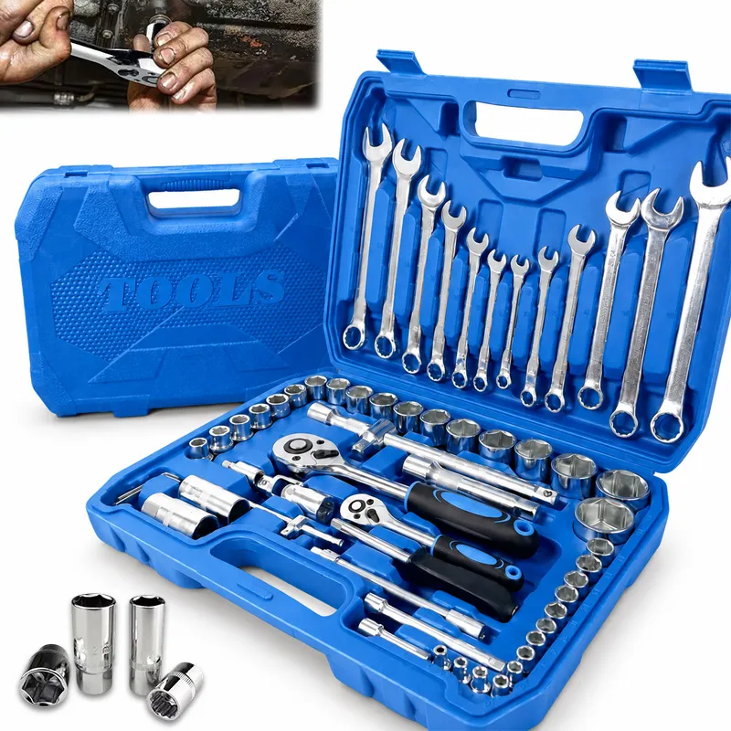Jogo Soquete Catraca Kit Ferramentas Com Maleta 61 Pcs
