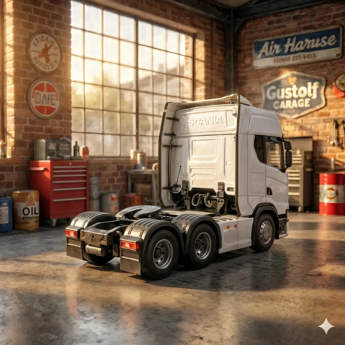 Miniatura Caminhão Scania V8 770s Branco Trucado Com Som E Luz Brinquedo Colecionável Premium Ligeiro