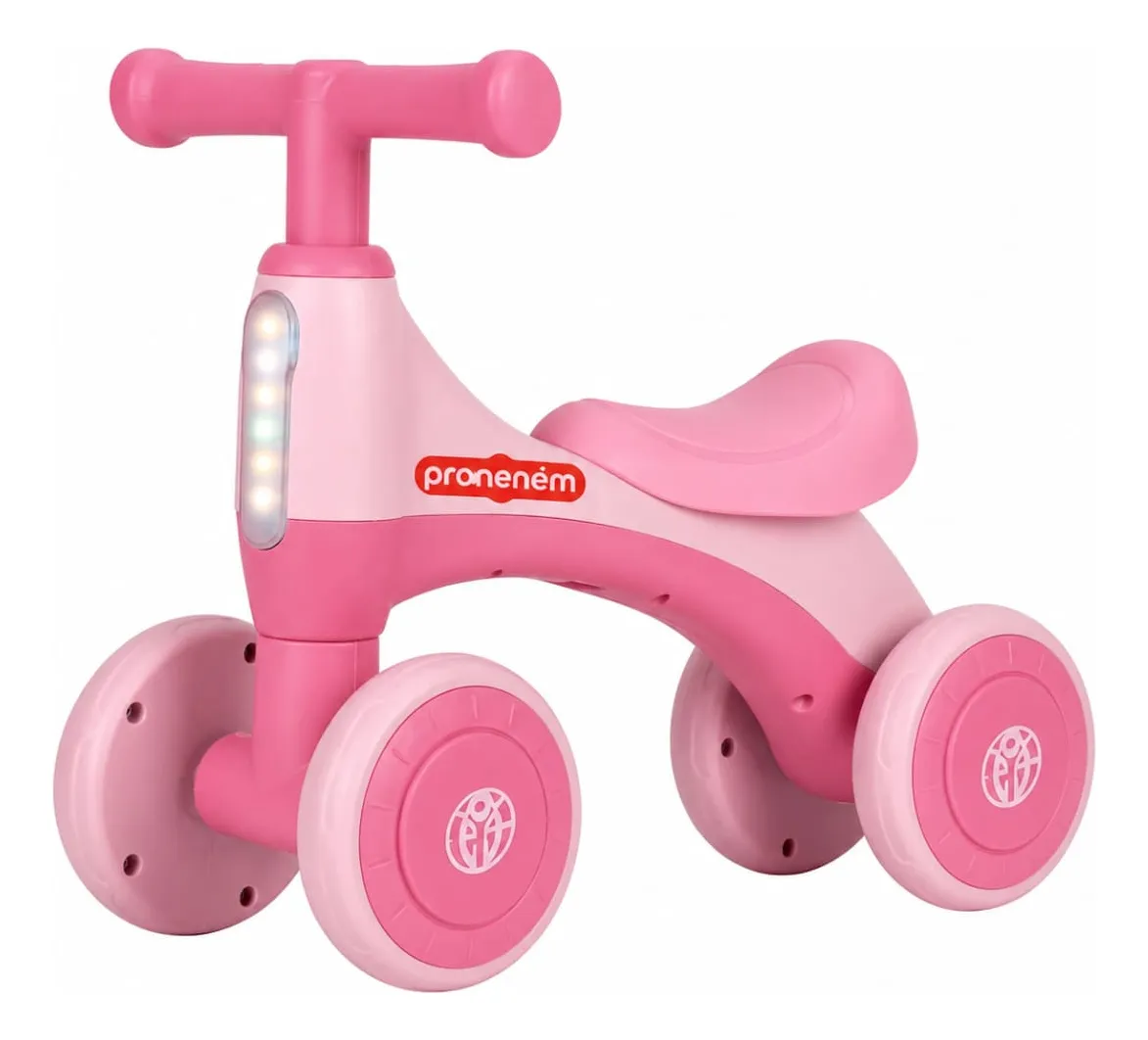 Bicicleta de Equilíbrio C/ Som 4 Rodas Smart Rosa Importudo