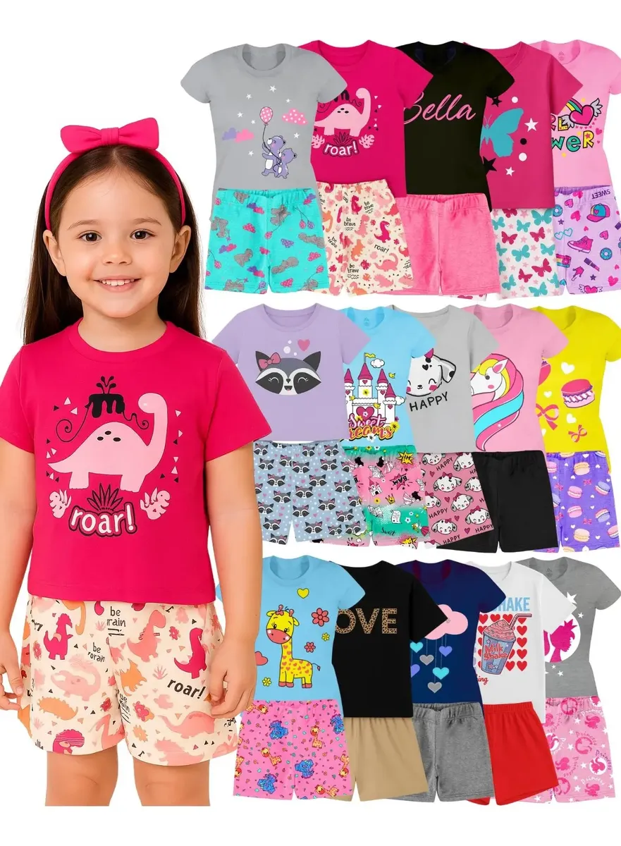 10 Peças Kit Infantil Menina 5 Conjuntos Infantil Feminino
