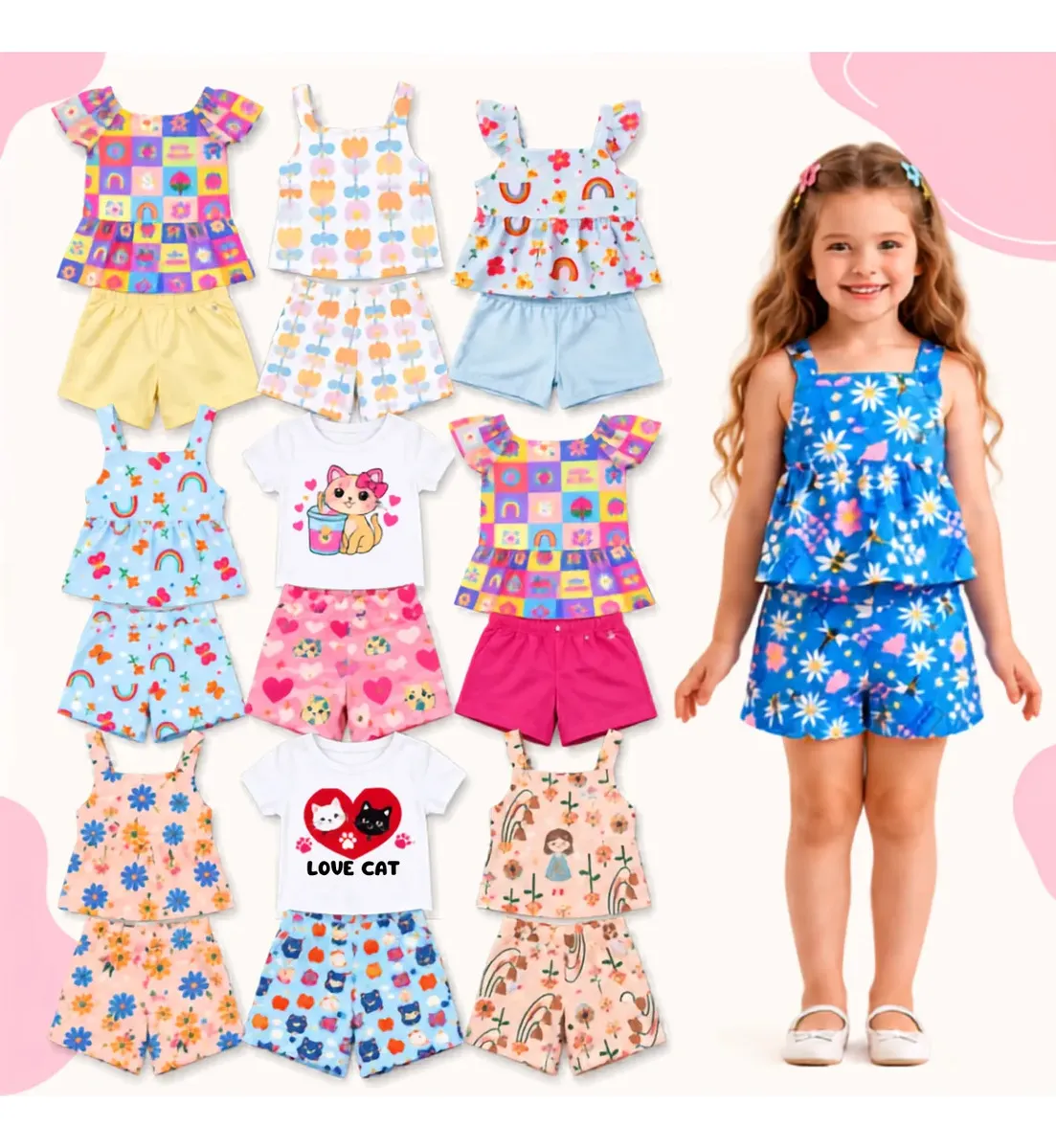 Kit 10 Peças Roupa Infantil Menina Verão Conjunto Criança